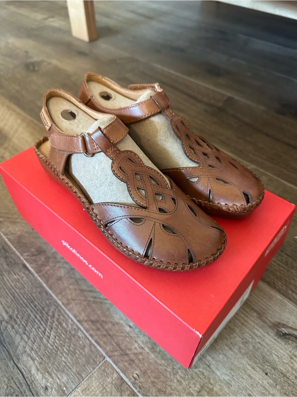 PIKOLINOS Vallarta Leather Sandal in Brandy